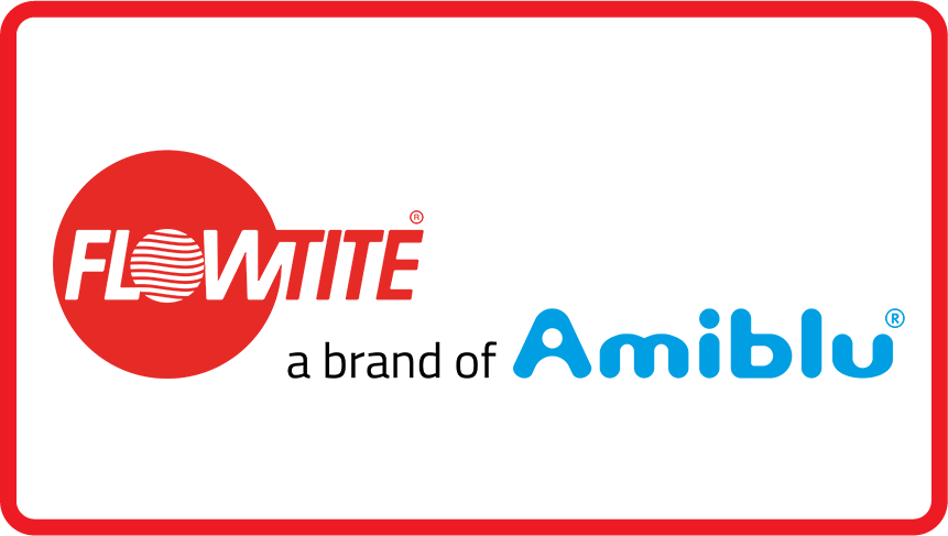 Flowtite - a brand of Amiblu, logo with border